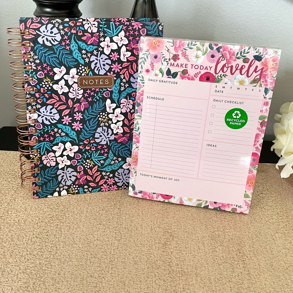 NWT Floral Hardcover Notebook/Journal Notepad Stationery Bundle